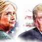 Infografis Hillary Clinton Vs Donald Trump (Liputan6.com/Tri Yasni)