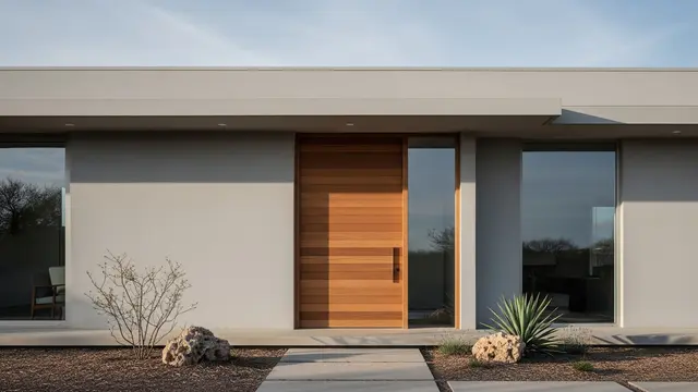 Gambar Rumah Pintu Kayu Jati Minimalis/Gemini AI