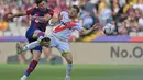 Mereka mengunci posisi runner-up Liga Spanyol 2023/024 dengan satu laga tersisa. (AP Photo/Joan Monfort)
