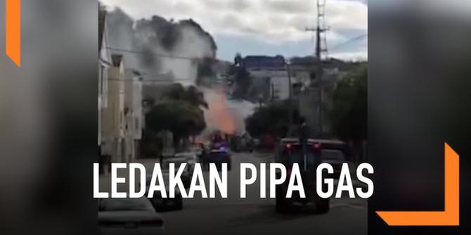 VIDEO: Pipa Gas Meledak, 5 Bangunan San Fransisco Terbakar