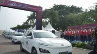 Menteri Perhubungan Budi Karya Sumadi melepas touring kendaraan listrik dari Jakarta ke Bali, di Silang Monas, Jakarta Pusat, Senin (7/11/2022). (Dok Kemenhub)