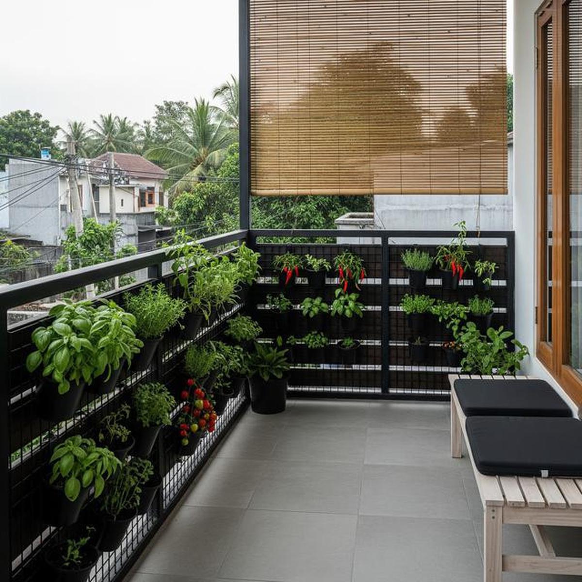 9 Desain Teras Minimalis dengan Kebun Sayur Vertikal, Maksimalkan Lahan Sempit