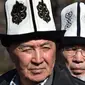 Kalpak, topi khas Kyrgyzstan diakui sebagai warisan tak benda UNESCO. (AFP)