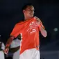 Pemain sayap Riko Simanjuntak dalam acara launching Persija Jakarta di Stadion Utama Gelora Bung Karno, Minggu (23/2/2020). (Bola.com/Muhammad Iqbal Ichsan)