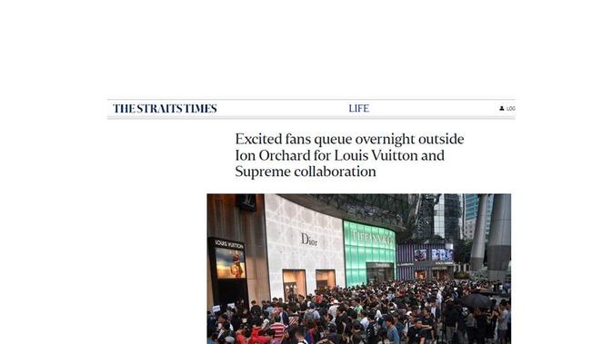 Excited fans queue overnight outside Ion Orchard for Louis Vuitton and Supreme  collaboration