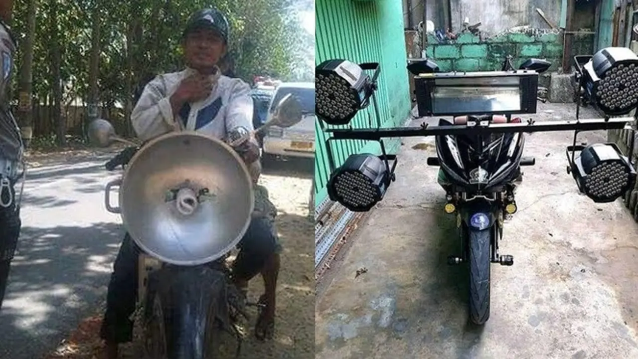 7 Potret Modifikasi Lampu Sepeda Motor Nyeleneh Ini Bisa Ditilang Polisi