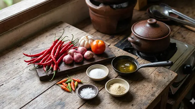 Cara Buat Sambal Ayam Pop Cabai Rebus (Foto: Gemini AI)