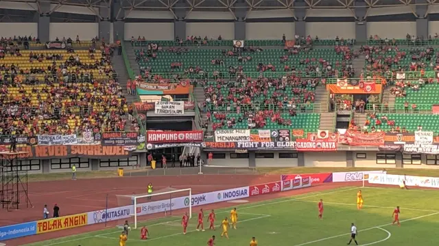 Persija Vs Bhayangkara FC di Stadion Patriot Candrabhaga, Bekasi, Sabtu (10/8/2019) sepi penonton.