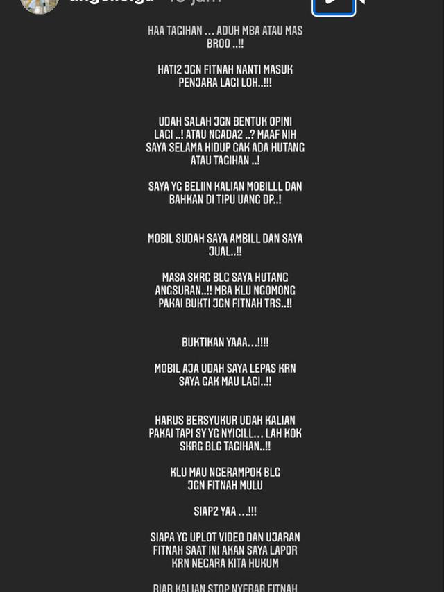 Unggahan Angel Lelga. (Foto: Instagram @angellelga).