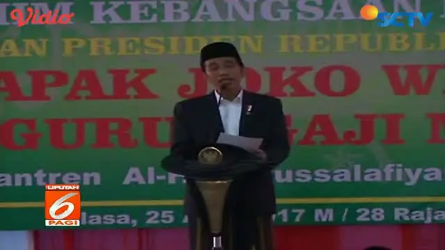 Presiden Joko Widodo memperingati Isra Miraj di Pondok Pesantren Al-Hikamussalafiyah, Purwakarta.
