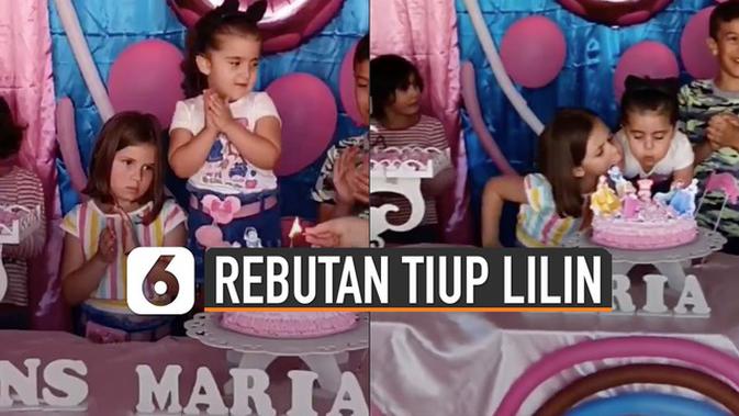 VIDEO: Gemes, Kakak-Adik Rebutan Tiup Lilin Ulang Tahun ...