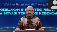 Webinar 'Kebijakan & Strategi Riset, dan Inovasi Teknologi Kebencanaan'. Dok: BPPT