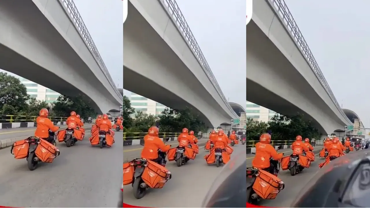 Benarkah Rombongan Kurir Shopee Penuhi Jalanan Jakarta yang Viral Gara-Gara King Nassar?