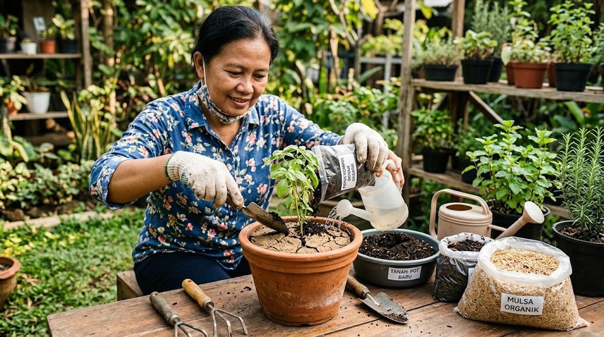 Cara Memperbaiki Tanah Kering dan Retak/AI Generated