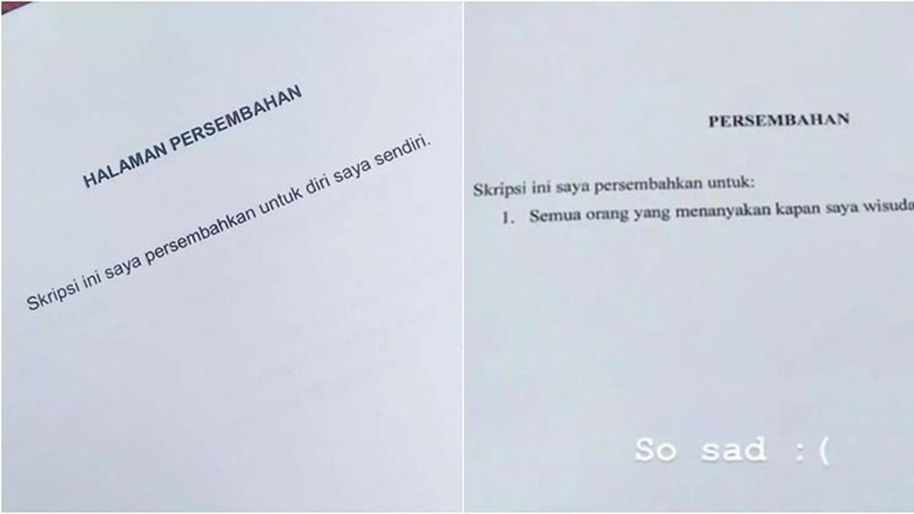 8 Potret Tulisan di Lembar Persembahan Skripsi Ini Bikin Geleng Kepala