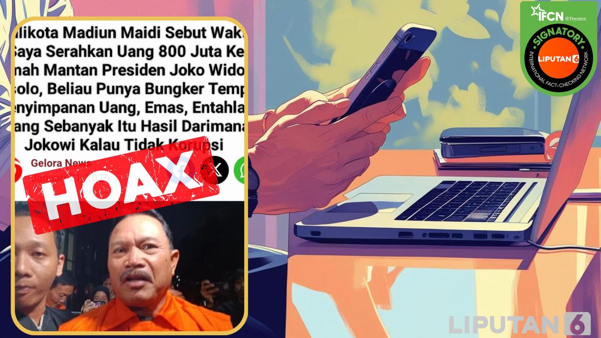Cek Fakta: Hoaks Artikel Wali Kota Madiun Serahkan Uang Rp 800 Juta ke Jokowi