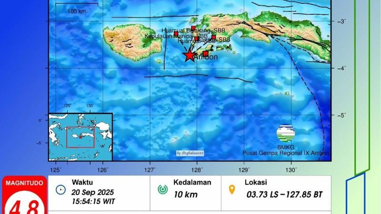 BMKG: Gempa Ambon M 4,8 Tidak Berpotensi Tsunami, Ini Alasan Maluku Rawan Guncangan