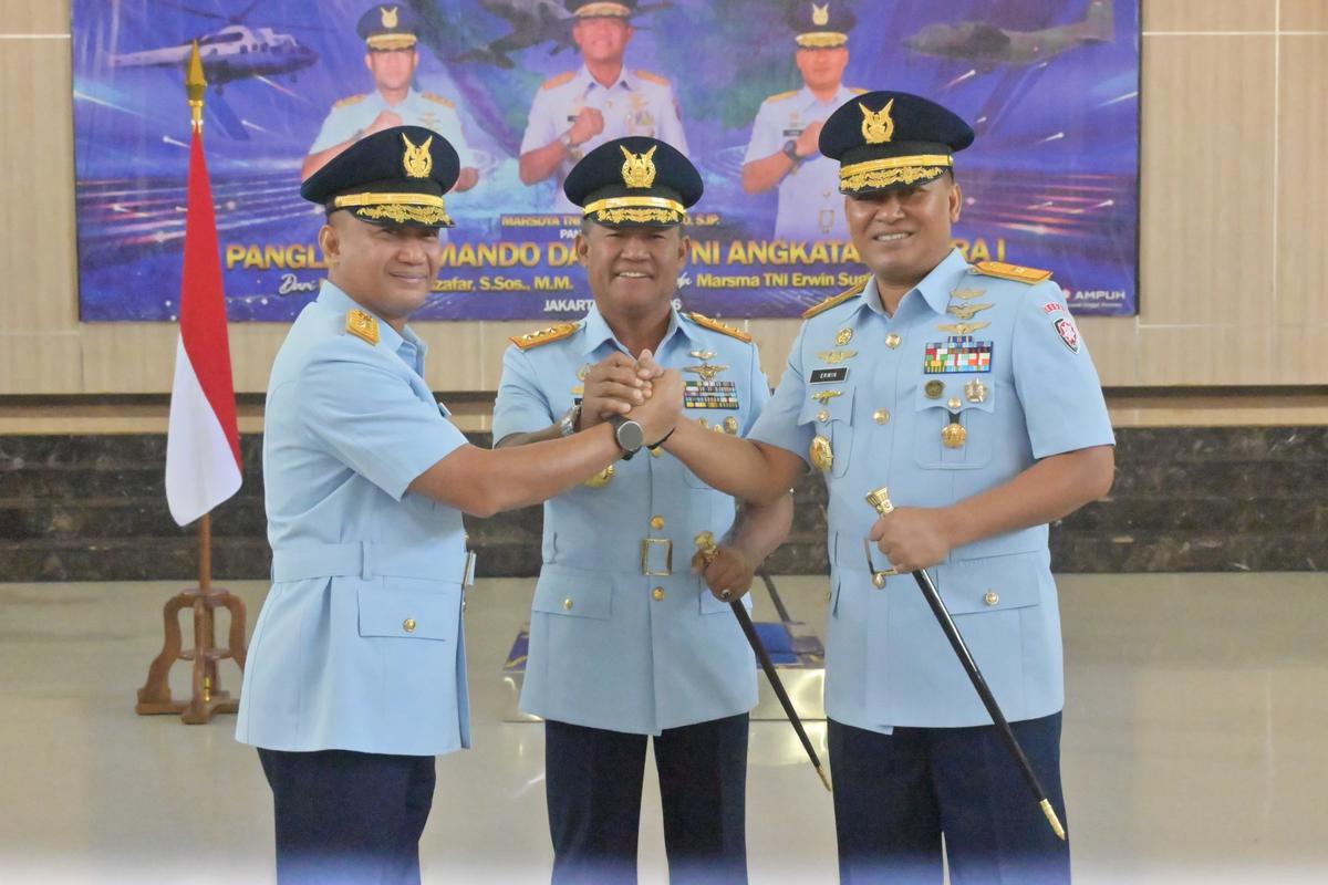 FOTO: Pangkoopsudnas Lantik Marsma TNI Erwin Sugiandi Sebagai Pangkodau I