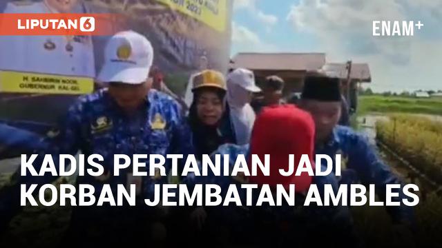 Walah! Jembatan Ambruk Saat Dilalui Kepala DPKP Kalsel