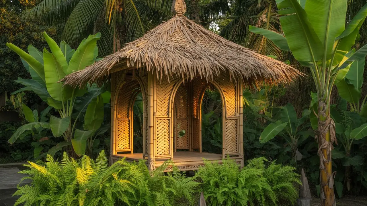 desain saung bambu sederhana