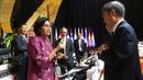 “Kami percaya ASEAN harus bertujuan untuk menjadi kawasan dengan pertumbuhan ekonomi yang kuat, inklusif, dan berkelanjutan,” ungkap Sri Mulyani. (AP Photo/Firdia Lisnawati)