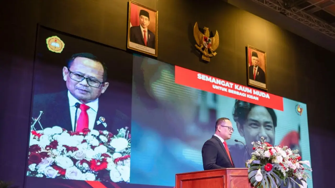 Rektor Albertus Bagus Laksana saat memberikan sambutan dalam puncak perayaan Dies Natalis ke-67 Universitas Sanata Dharma. (Istimewa)