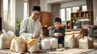 cara zakat fitrah untuk anak ©Ilustrasi dibuat AI