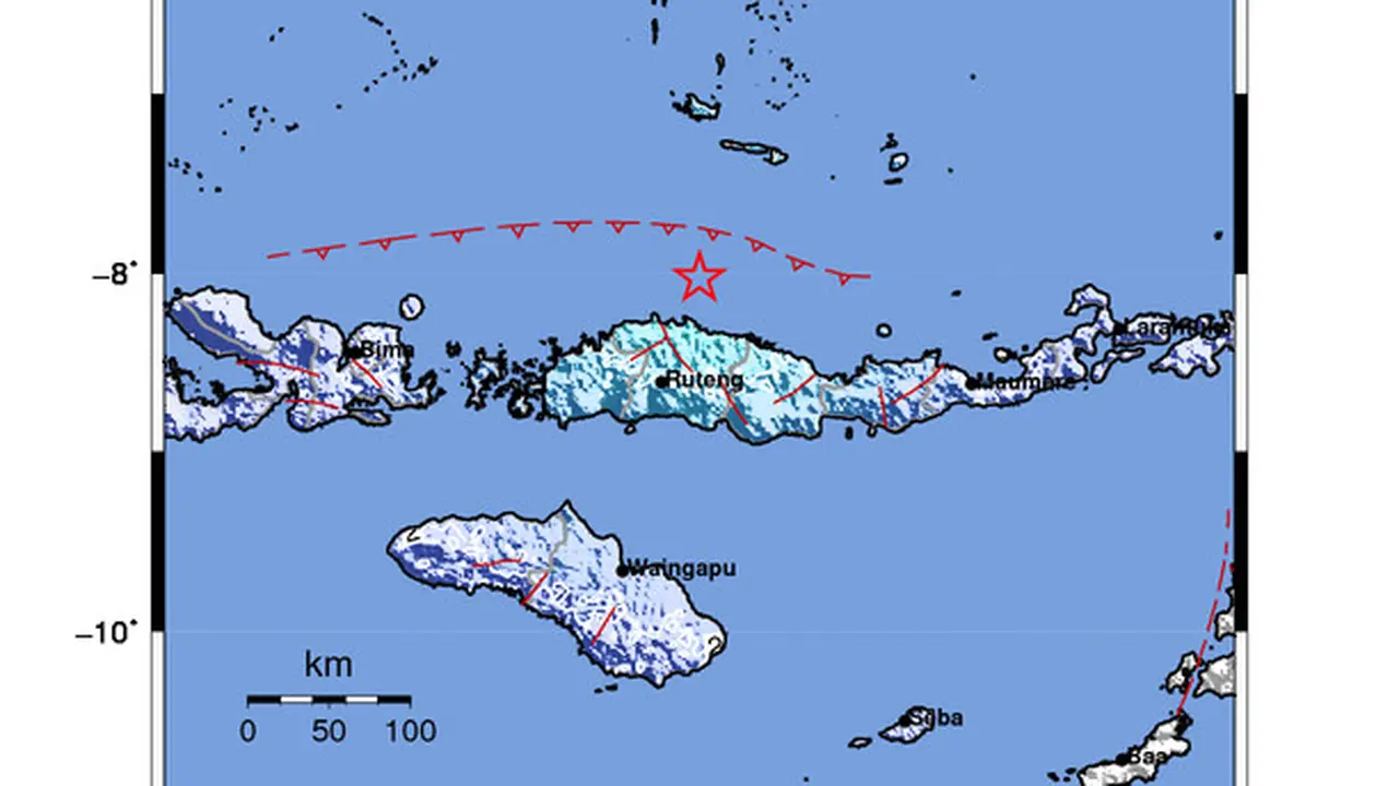 Gempa Magnitudo 5,2 Guncang 68 km TimurLaut RUTENG-MANGGARAI-NTT - Peta Guncangan BMKG