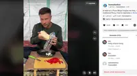 Tangkapan layar dari akun Hamada Shaqoura yang merupakan food blogger asal Gaza. Ia mengunggah video membuat makanan dari paket bantuan di kamp pengungsian dan membagikannya kepada anak-anak sekitar yang diunggah pada 8 April 2024. (dok. TikTok @hamadashoo/https://www.tiktok.com/@hamadashoo/video/7355243375223721233?is_from_webapp=1&sender_device=pc&web_id=7341796153003361810/Rusmia Nely)