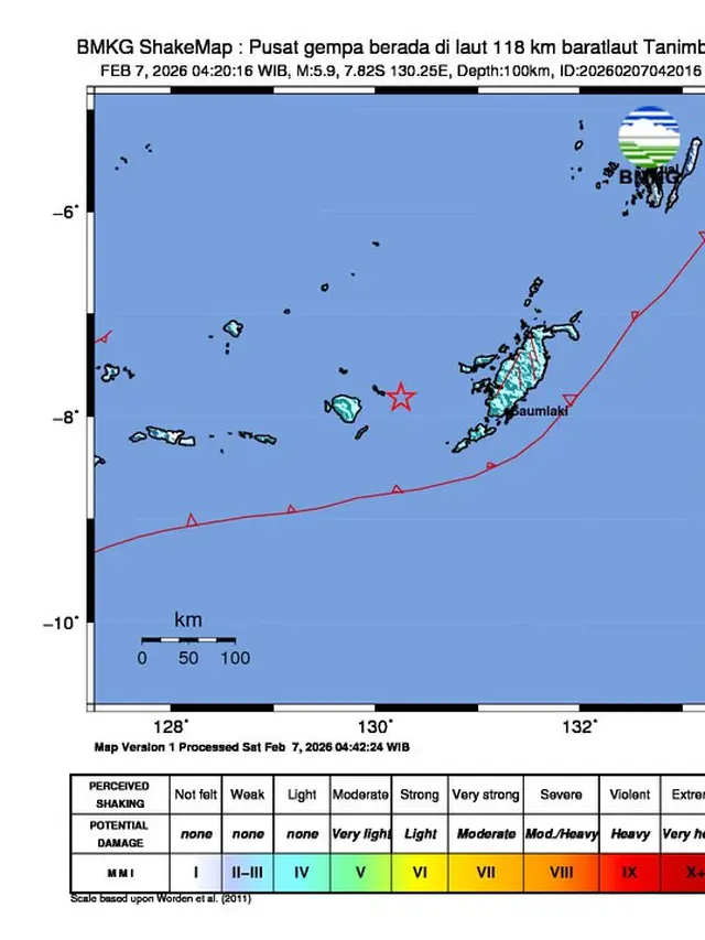 Titik gempa bumi di Maluku