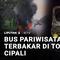 Sebuah bus pariwisata terbakar di Tol Cipali pada Minggu sore. Penyebab kebakaran diduga akibat korsleting listrik pada bagian mesin bus.
