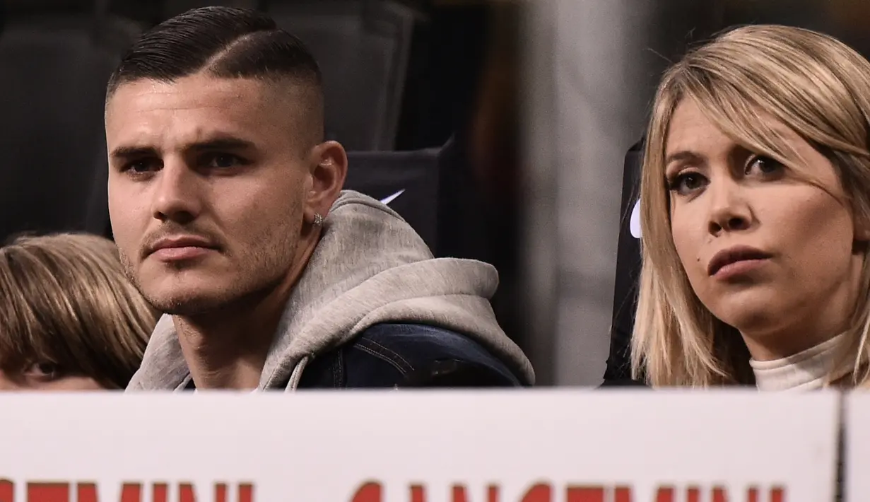Mauro Icardi mungkin ingin meninggalkan PSG karena sering duduk di bangku cadangan. Icardi kabarnya menjadi incaran Newcastle yang telah diakuisisi oleh konsorsium Arab Saudi. (AFP/Marco Bertorello)