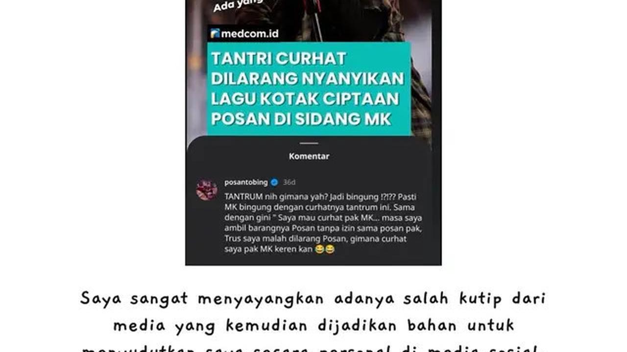 Tantri Kotak Bantah Isu Curhat Ingin Mencuri, Sorot Sistem Hukum Belum Lindungi Pelaku Pertunjukan