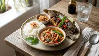 Resep Lele Goreng Sambal Jamur Kemangi. (AI Generated)