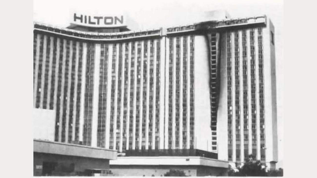 Kebakaran di Hotel Las Vegas Hilton.