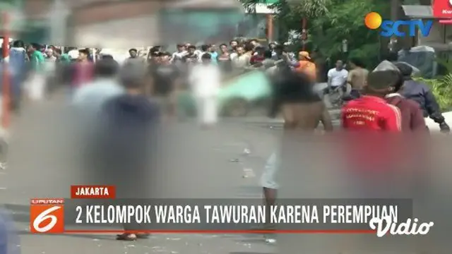 Dua kelompok antarwarga Kwitang, Jakarta Pusat tawuran diduga gara-gara rebutan wanita.