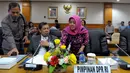 Wakil ketua DPR RI Fachri Hamzah tiba di ruang pansus B, Gedung DPR RI,  Jakarta (23/02/2015).  DPR RI mengadakan rapat dengar pendapat umum bersama Ketua Umum PSSI Djohar Arifin bersama PT Liga Indonesia (PT LI). (Liputan6.com/Andrian M Tunay)