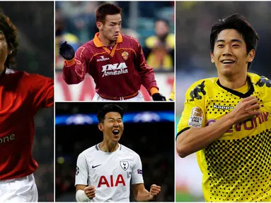 Berikut ini adalah para pemain Asia dari Jepang dan Korea Selatan yang mampu bersaing bahkan berhasil meraih kesuksesan di kerasnya kompetisi Eropa. (Foto Kolase AP dan AFP)