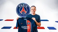 Pelatih asal Spanyol, Luis Enrique, resmi menjadi arsitek tim baru Paris Saint-Germain (PSG), Rabu (5/7/2023) malam WIB. (PSG.fr)