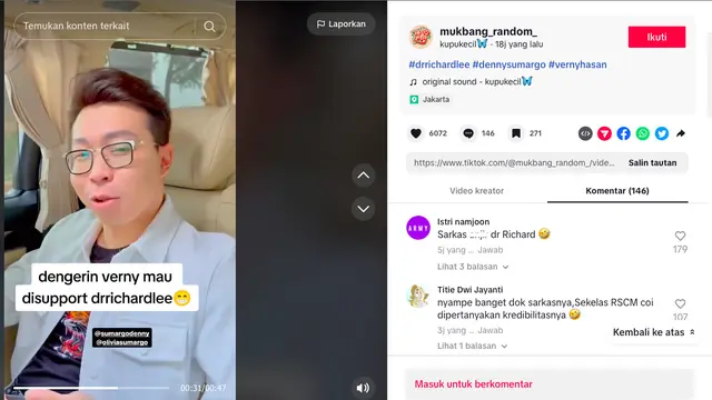 Dr Richard Lee Tanggapi Masalah DJ Verny Hasan dan Denny Sumargo Soal Tes DNA: Memang Suka Ada yang Palsuin, Terakhir Lihat di Sinetron