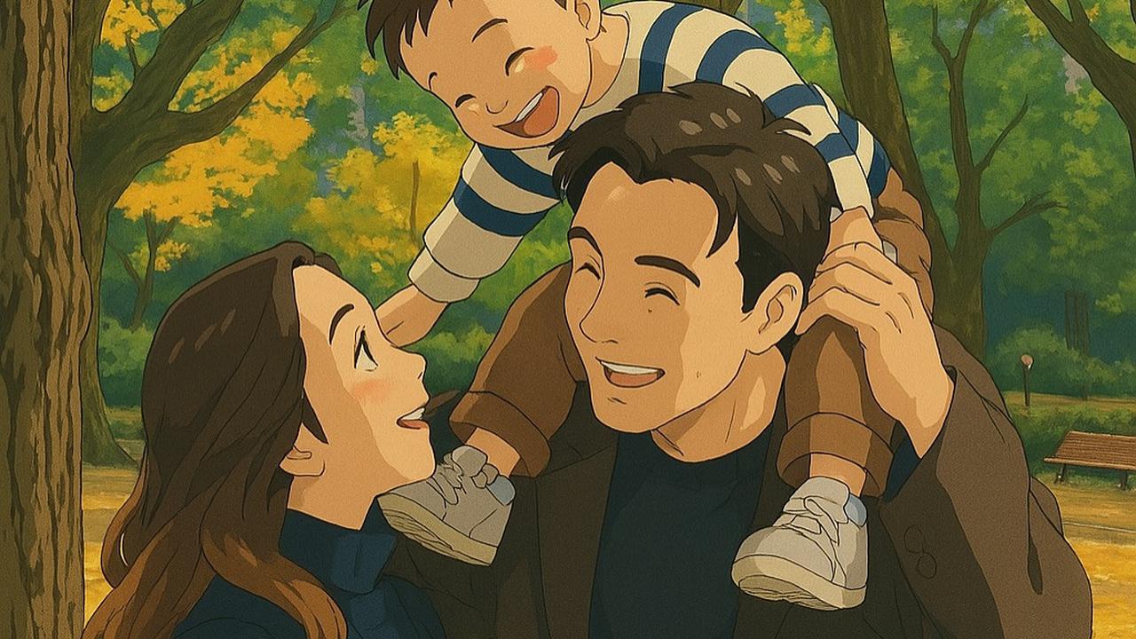 Momen Manis Fendy Chow dan Keluarga Ikut Trend Life in Ghibli