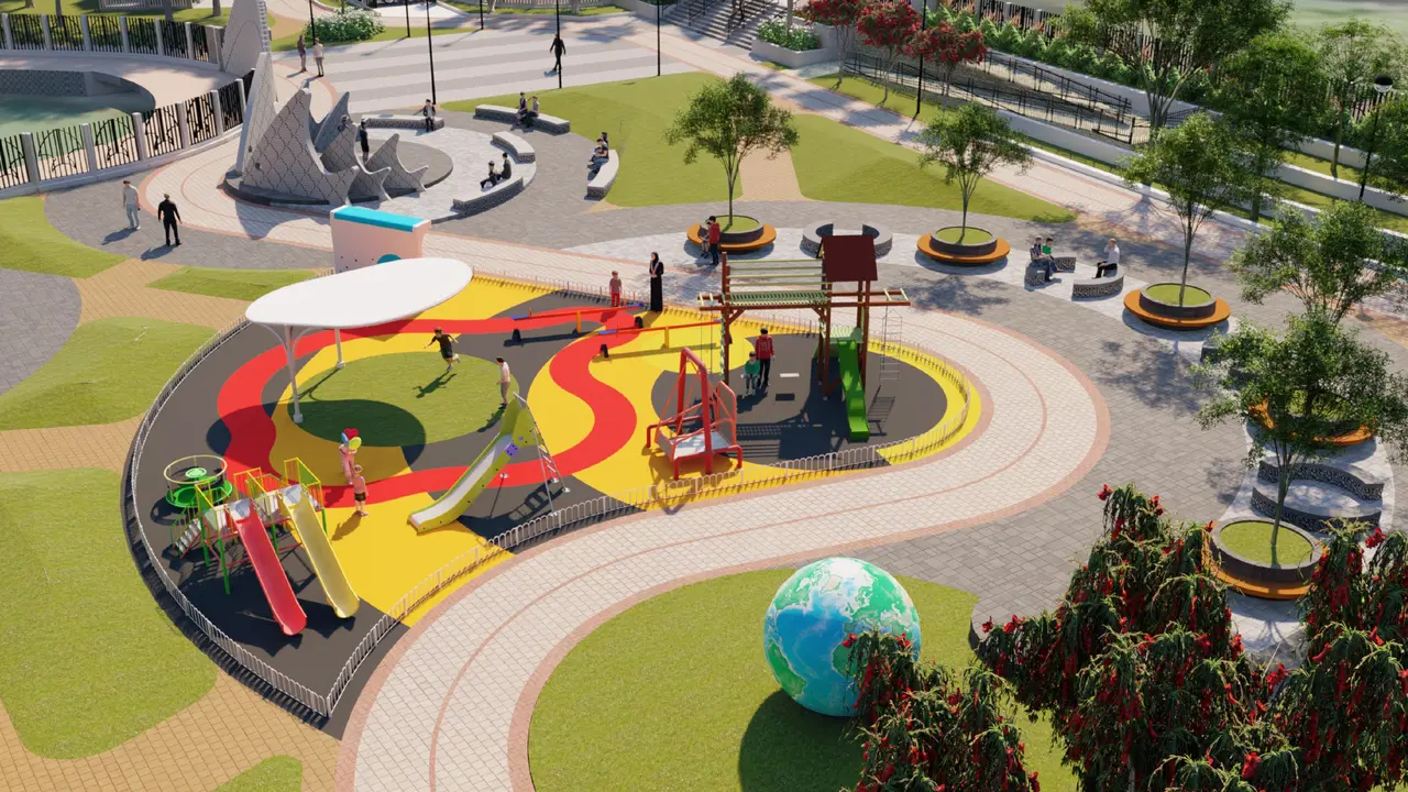 Salah satu rencana pembangunan taman bermain di Alun-Alun di kawasan Situ Tujuh Muara, Bojongsari, Depok