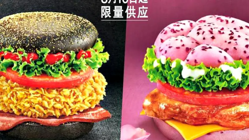 Uniknya Burger Berwarna Pink di Tiongkok