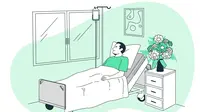 Ilustrasi pasien, rawat inap di rumah sakit, mondok, sakit. (Image by storyset on Freepik)