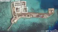 Gambar satelit pengerahan senjata di Laut China Selatan oleh China (Foto: AMTI)