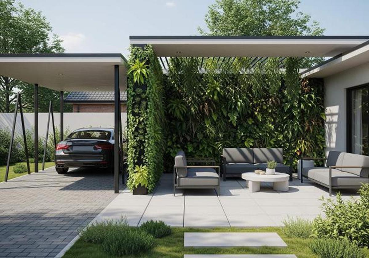 5 Inspirasi Desain Teras Kombinasi Carport dan Ruang Santai yang Aman dan Nyaman