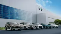 Land Rover Discovery, Land Rover Evoque, Jaguar E-Pace, Jaguar XFL, dan Jaguar XEL dari pabrik CJLR di Changshu. (Chery Jaguar Land Rover)