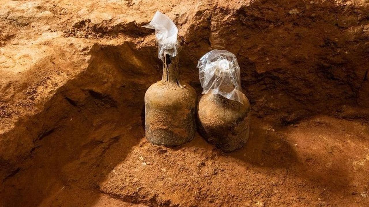 Para ahli di Mount Vernon pekan lalu mengatakan bahwa Beard dan arkeolog lainnya telah menemukan dua botol utuh yang masih berisi cairan dan beberapa buah ceri. Botol tersebut disebut dikubur sekitar 250 tahun yang lalu.<br>