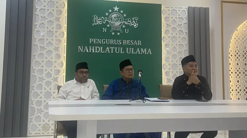 Tim Panel dari Pansus PKB saat jumpa persi di Markas PBNU, Jalan Kramat Raya Jakarta Pusat, Senin (5/8/2024).