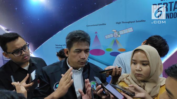 Direktur Jaringan PSN, Heru Dwikartono, jumpa pers peluncuran satelit Nusantara Satu di Jakarta, Jumat (22/2/2019). Liputan6.com/ Agustinus M. Damar